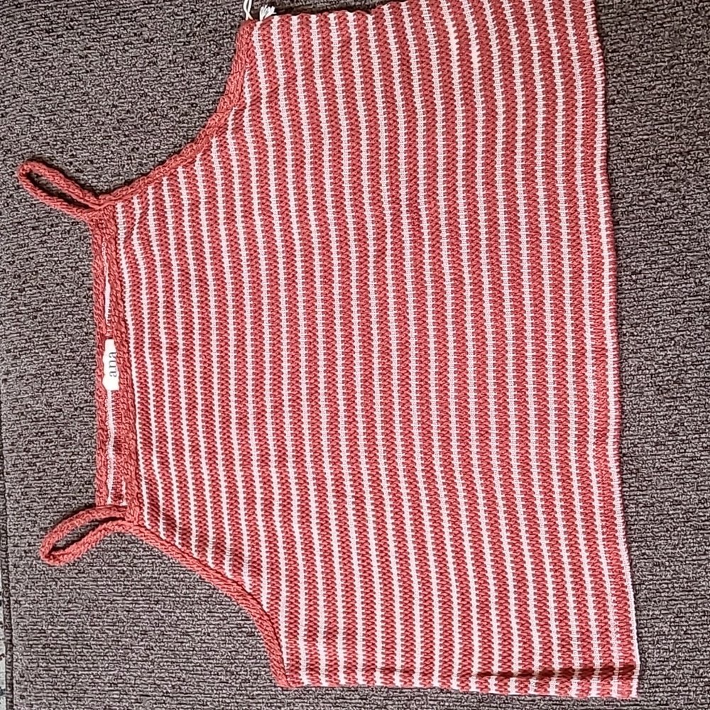 A.N.A. WOMENS PLUS SIZE "FIRE CORAL STRIPE" SUMMER TANK SIZE EXTRA LARGE XL